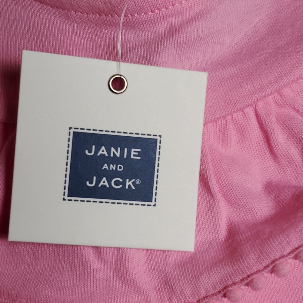 NWT JANIE & JACK baby girl 6-12 M PINK BLOUSE - Picture 2 of 6